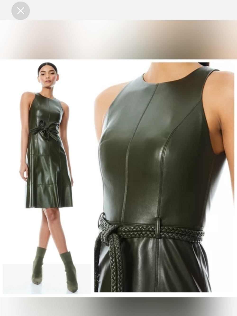 ALICE + OLIVIA LEANDRA VEGAN LEATHER  DRESS SIZE 4